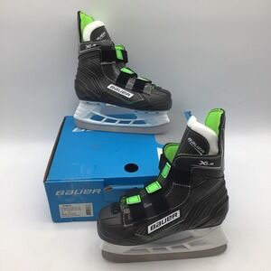 Bauer X LS Youth Ice Hockey Skates Size 10 R Black Green NEW